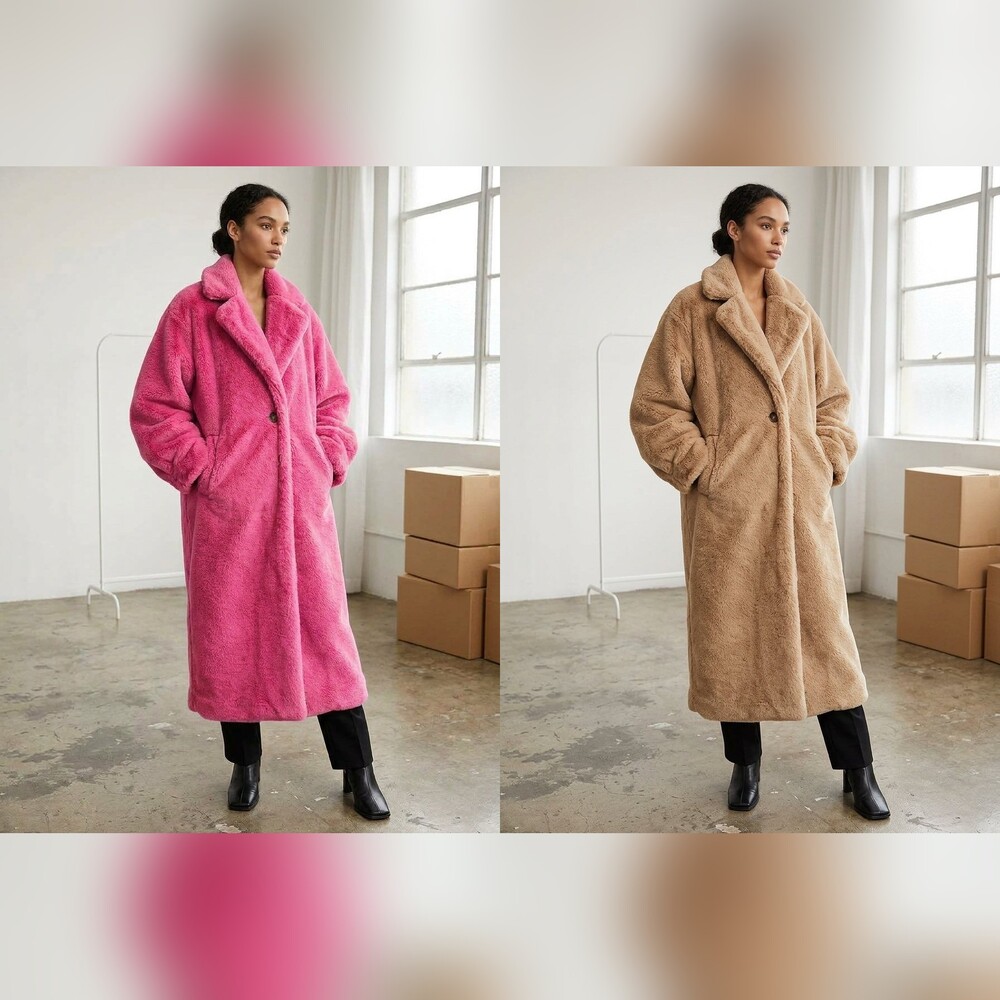 Better Be Teddy Coat in Brown Size S/M NEW Boutique Trench